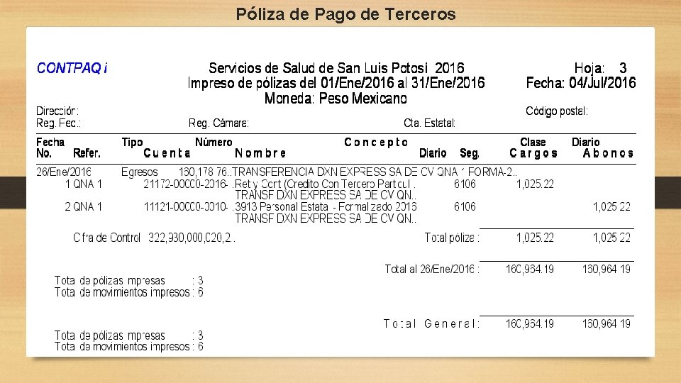 Póliza de Pago de Terceros 