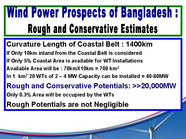 Curvature Length of Coastal Belt : 1400 km If Only 10 km inland from