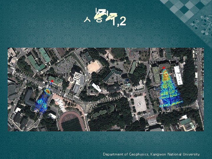 Experiment 2 Experiment 1 Department of Geophysics, Kangwon National University 