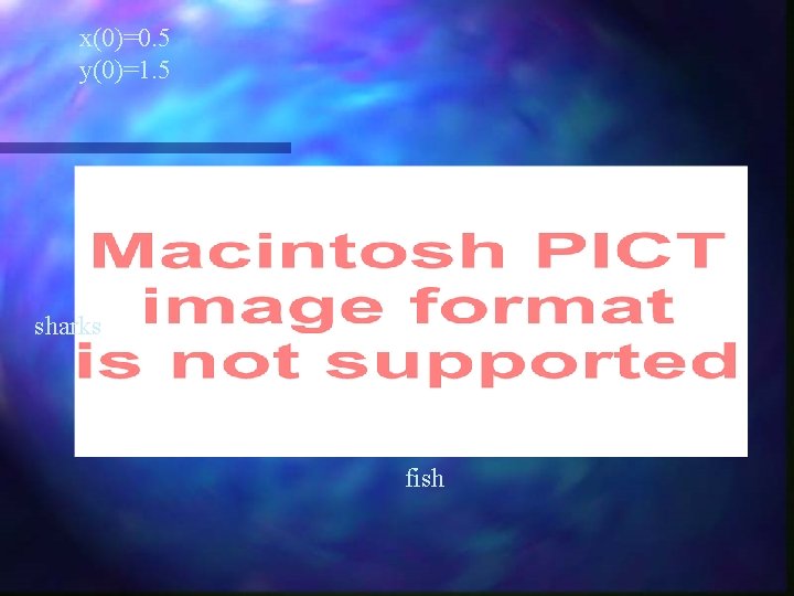 x(0)=0. 5 y(0)=1. 5 sharks fish 