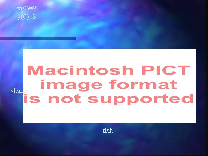 x(0)=2 y(0)=3 sharks fish 
