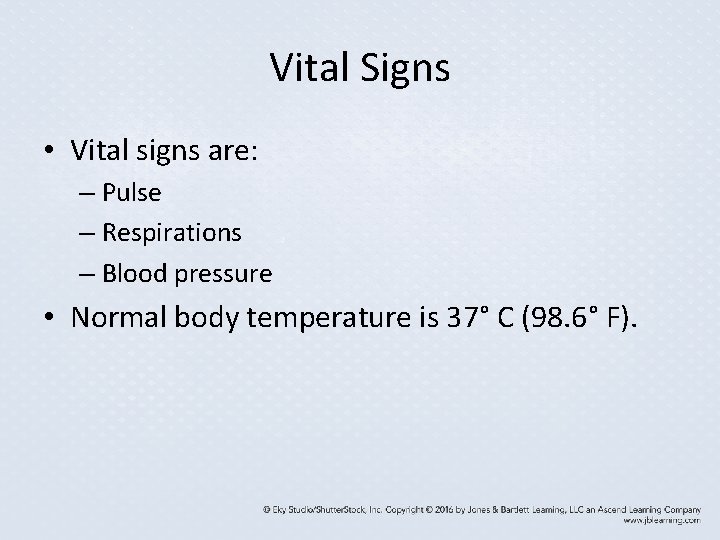 Vital Signs • Vital signs are: – Pulse – Respirations – Blood pressure • Vital Signs • Vital signs are: – Pulse – Respirations – Blood pressure •