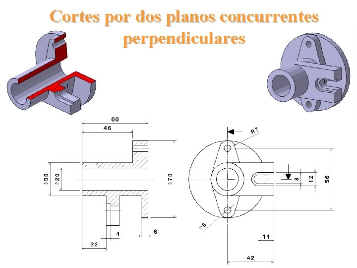Cortes por dos planos concurrentes perpendiculares 