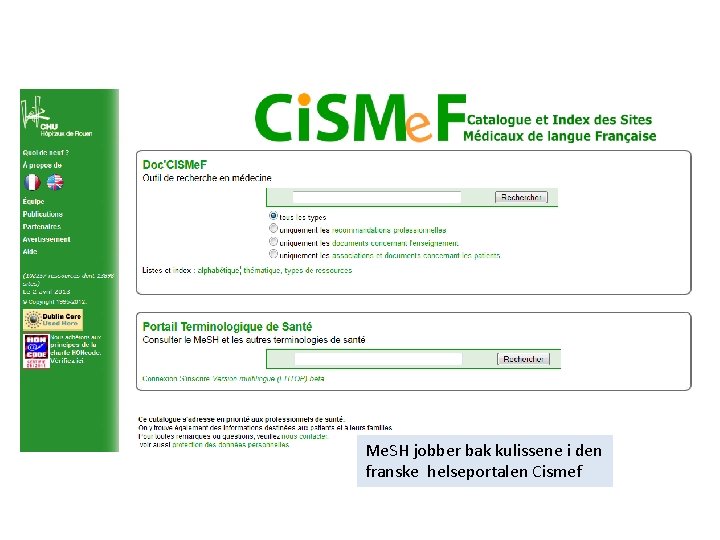 Me. SH jobber bak kulissene i den franske helseportalen Cismef 