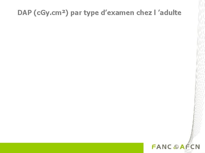 DAP (c. Gy. cm²) par type d’examen chez l ’adulte 