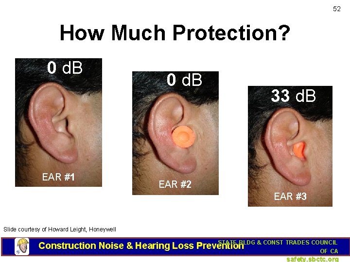 52 How Much Protection? 0 d. B EAR #1 0 d. B 33 d.