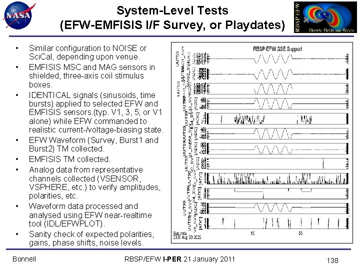 System-Level Tests (EFW-EMFISIS I/F Survey, or Playdates) • • Similar configuration to NOISE or