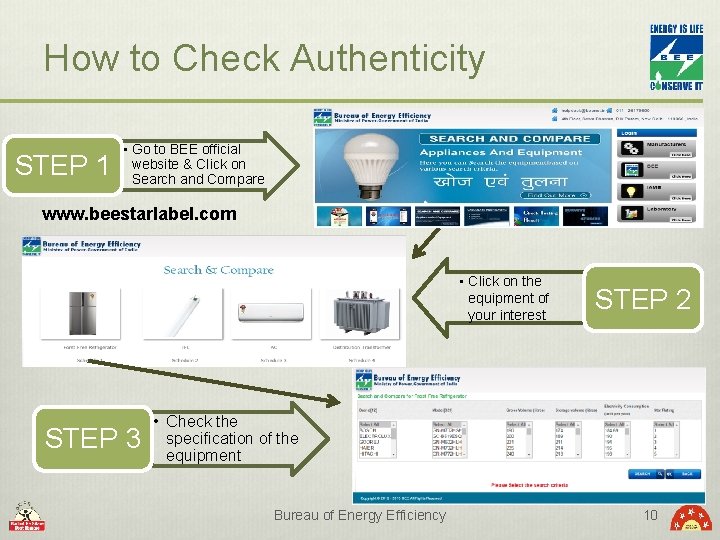 How to Check Authenticity STEP 1 • Go to BEE official website & Click