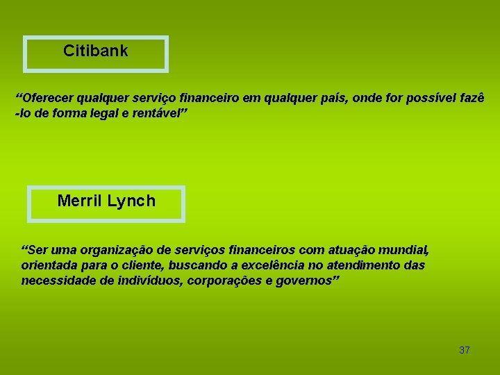 Citibank “Oferecer qualquer serviço financeiro em qualquer país, onde for possível fazê -lo de