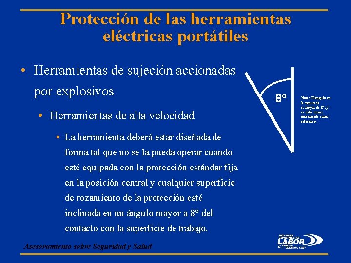 Protección de las herramientas eléctricas portátiles • Herramientas de sujeción accionadas por explosivos •