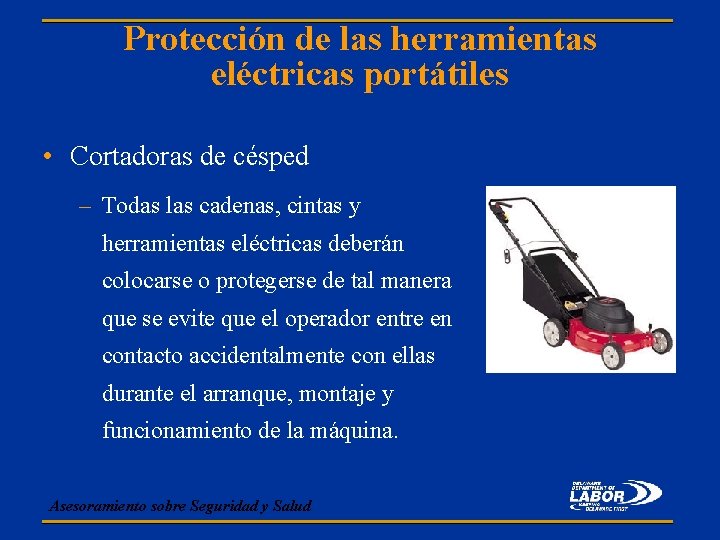 Protección de las herramientas eléctricas portátiles • Cortadoras de césped – Todas las cadenas,