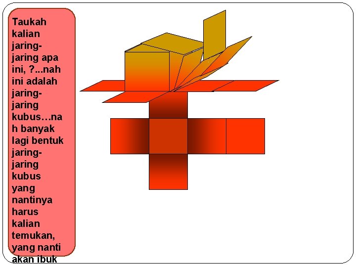Taukah kalian jaring apa ini, ? . . . nah ini adalah jaring kubus…na