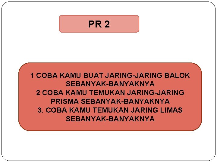PR 2 1 COBA KAMU BUAT JARING-JARING BALOK SEBANYAK-BANYAKNYA 2 COBA KAMU TEMUKAN JARING-JARING