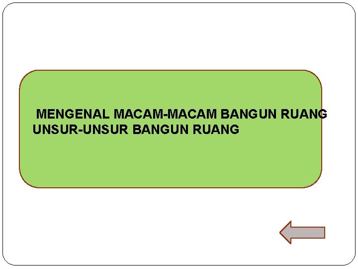 MENGENAL MACAM-MACAM BANGUN RUANG UNSUR-UNSUR BANGUN RUANG 