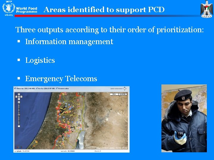Areas identified to support PCD Three outputs according to their order of prioritization: §