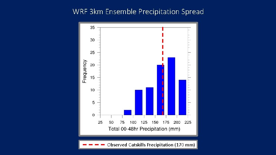 WRF 3 km Ensemble Precipitation Spread Observed Catskills Precipitation (170 mm) 