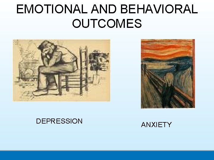 EMOTIONAL AND BEHAVIORAL OUTCOMES DEPRESSION ANXIETY 