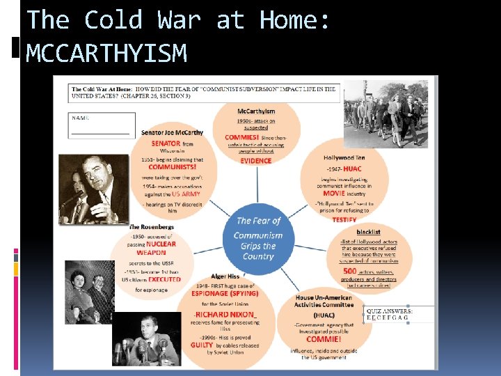 The Cold War at Home: MCCARTHYISM 