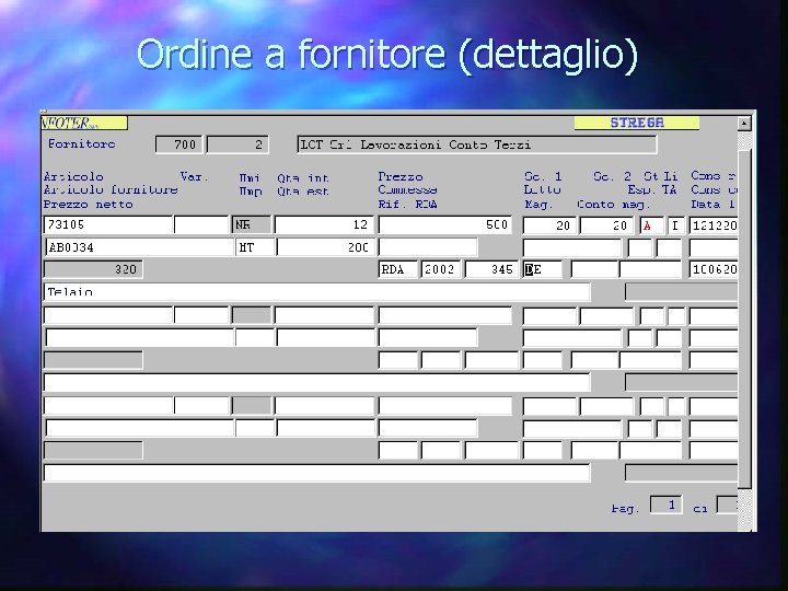 Ordine a fornitore (dettaglio) 