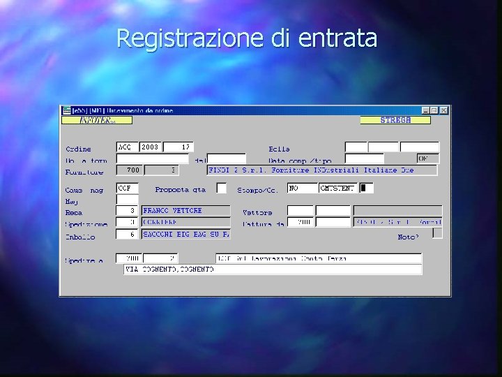 Registrazione di entrata 