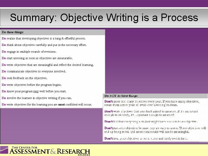 Summary: Objective Writing is a Process 