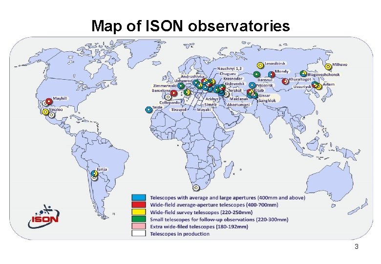 Map of ISON observatories 3 
