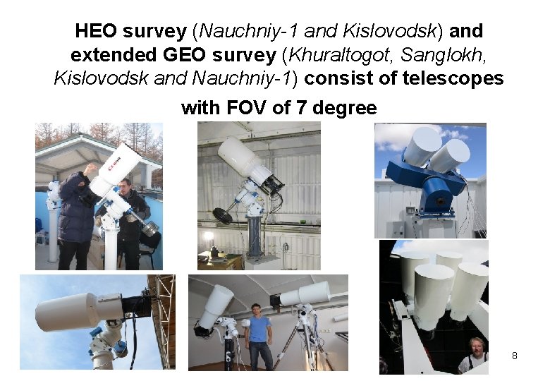 HEO survey (Nauchniy-1 and Kislovodsk) and extended GEO survey (Khuraltogot, Sanglokh, Kislovodsk and Nauchniy-1)