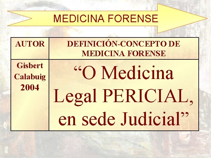 MEDICINA FORENSE AUTOR DEFINICIÓN-CONCEPTO DE MEDICINA FORENSE Gisbert Calabuig “O Medicina Legal PERICIAL, en