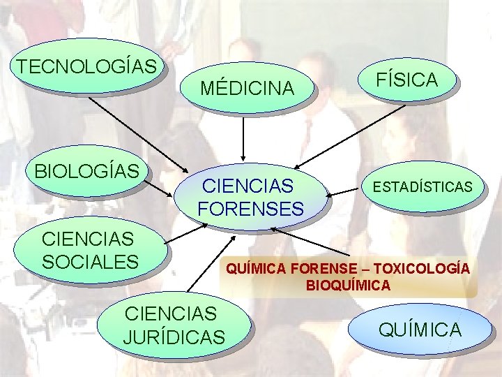 TECNOLOGÍAS MÉDICINA BIOLOGÍAS CIENCIAS FORENSES CIENCIAS SOCIALES CIENCIAS JURÍDICAS FÍSICA ESTADÍSTICAS QUÍMICA FORENSE –