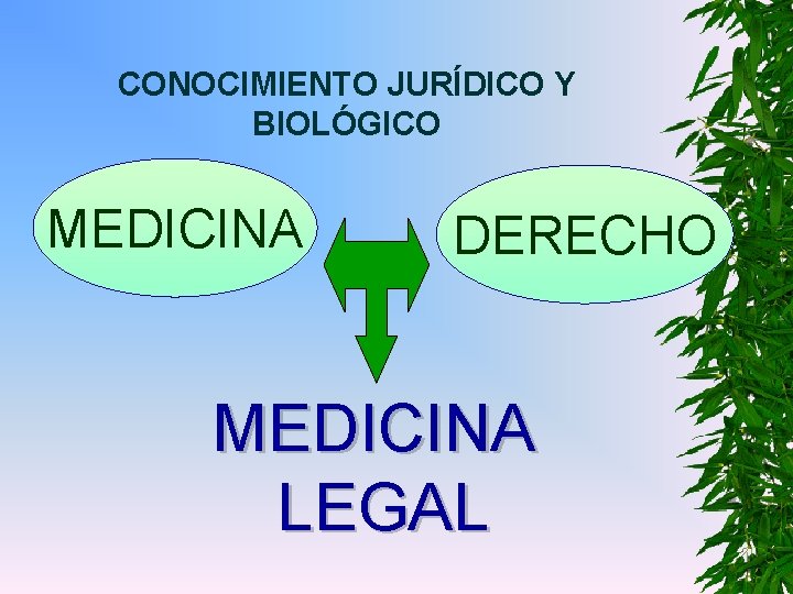 CONOCIMIENTO JURÍDICO Y BIOLÓGICO MEDICINA DERECHO MEDICINA LEGAL 