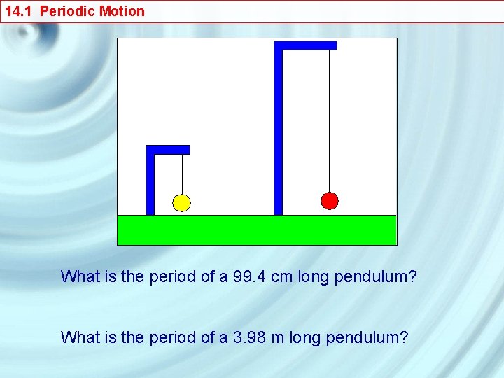 14. 1 Periodic Motion What is the period of a 99. 4 cm long