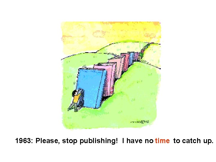  1963: Please, stop publishing! I have no to catch up. time 