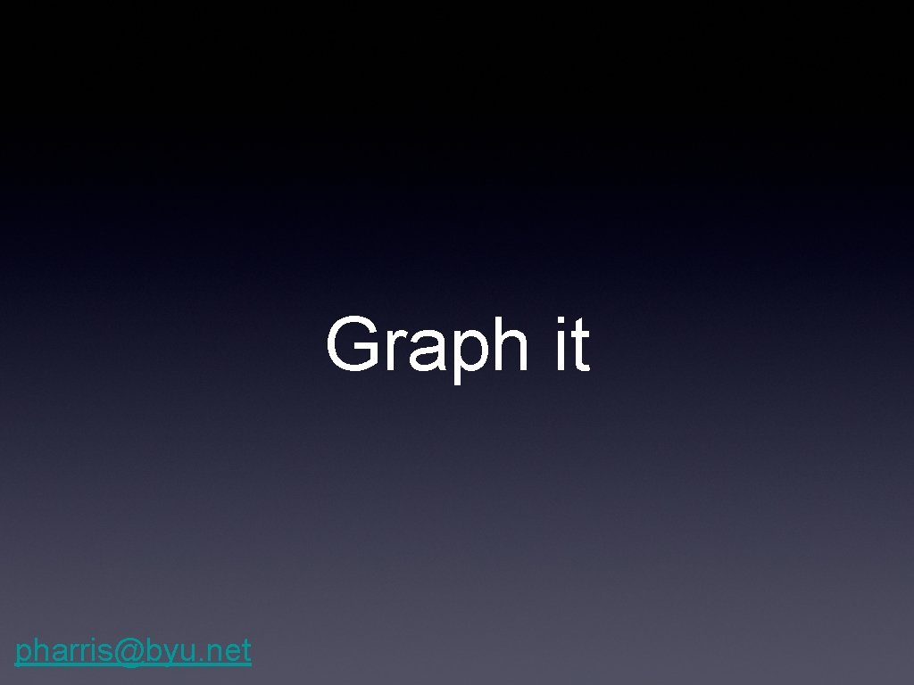 Graph it pharris@byu. net 