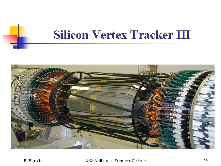 Silicon Vertex Tracker III F. Bianchi XXX Nathiagali Summer College 29 