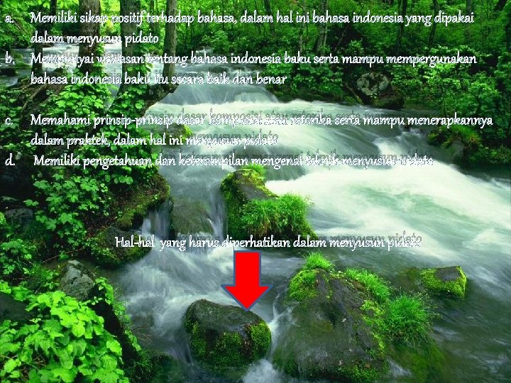 a. Memiliki sikap positif terhadap bahasa, dalam hal ini bahasa indonesia yang dipakai dalam