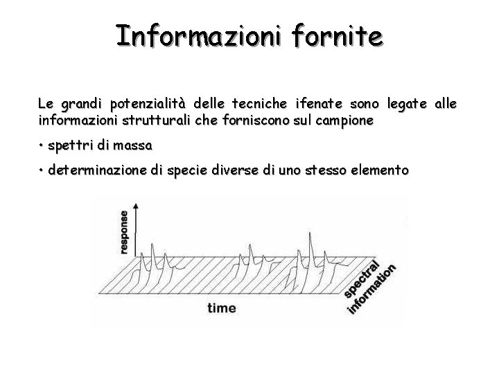 Informazioni fornite Le grandi potenzialità delle tecniche ifenate sono legate alle informazioni strutturali che