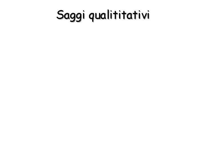 Saggi qualititativi 