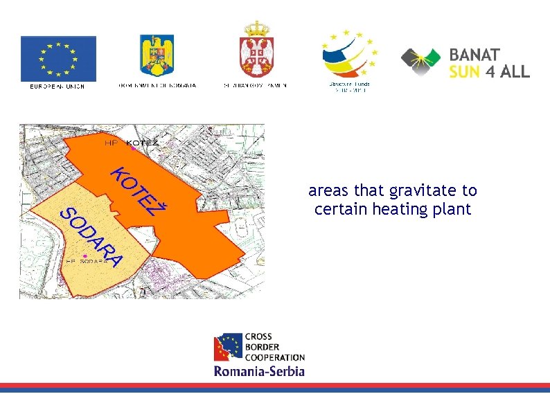 areas that gravitate to certain heating plant 