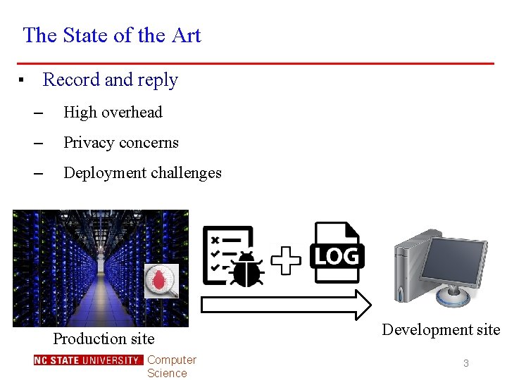 The State of the Art ▪ Record and reply – High overhead – Privacy