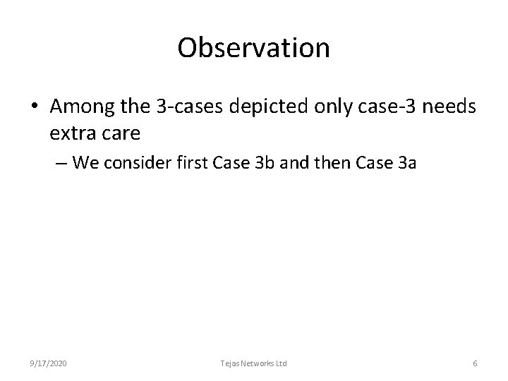Observation • Among the 3 -cases depicted only case-3 needs extra care – We