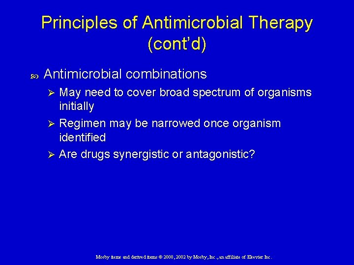 Chapter 14 Antimicrobial Agents Mosby items and derived