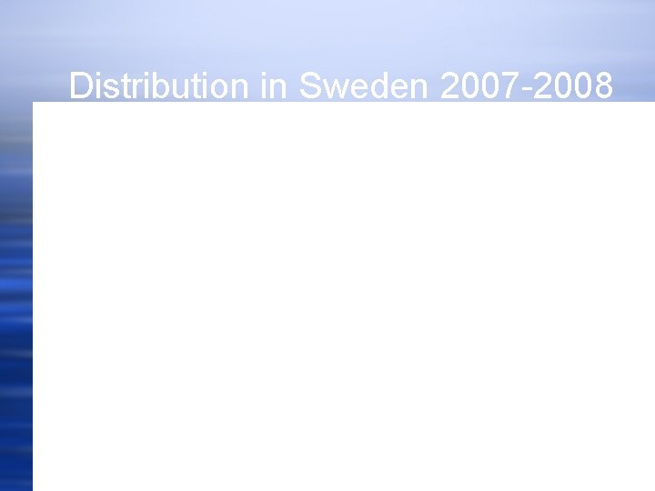 Distribution in Sweden 2007 -2008 