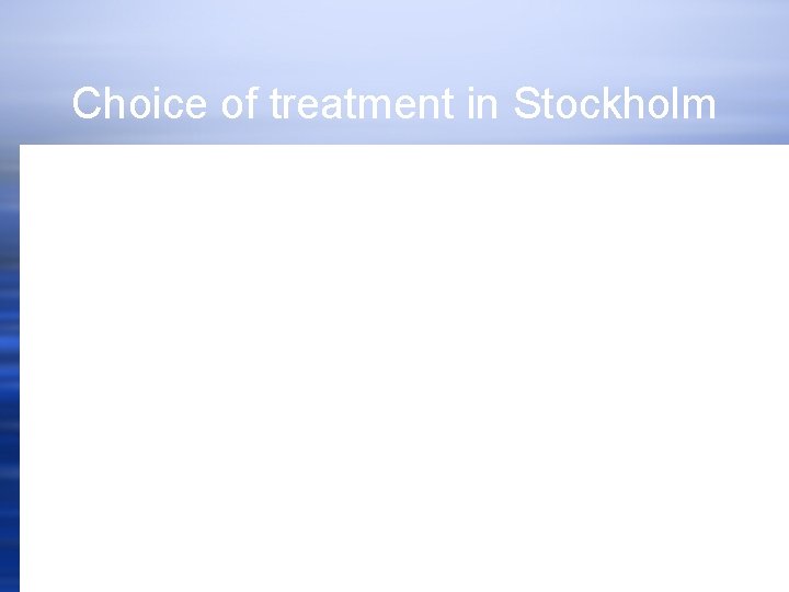 Choice of treatment in Stockholm 