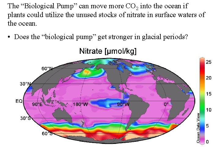 The “Biological Pump” can move more CO 2 into the ocean if plants could