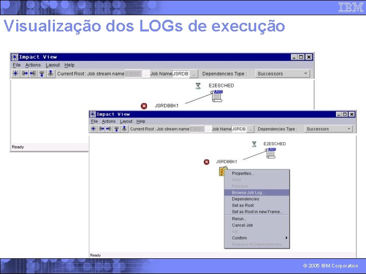 Visualização dos LOGs de execução © 2005 IBM Corporation 