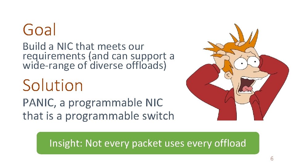 Goal Build a NIC that meets our requirements (and can support a wide-range of