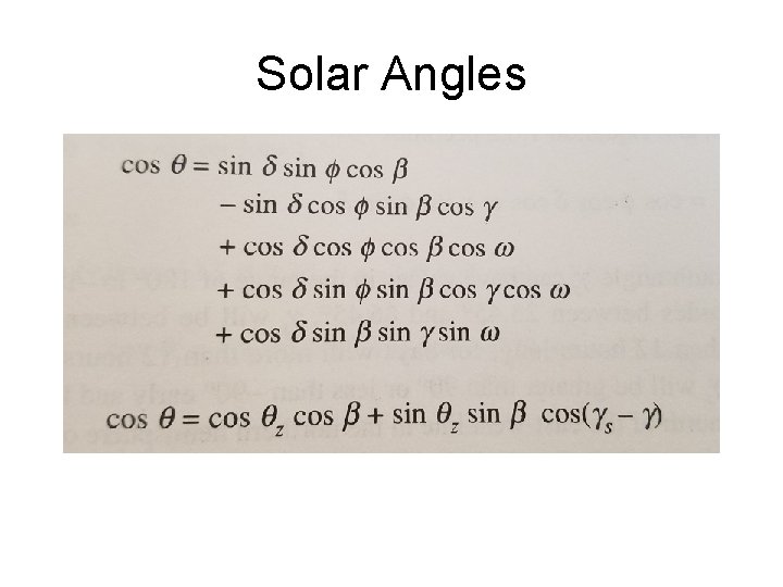 Solar Angles 