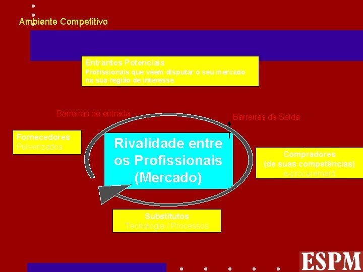 Ambiente Competitivo Entrantes Potenciais Profissionais que vêem disputar o seu mercado na sua região