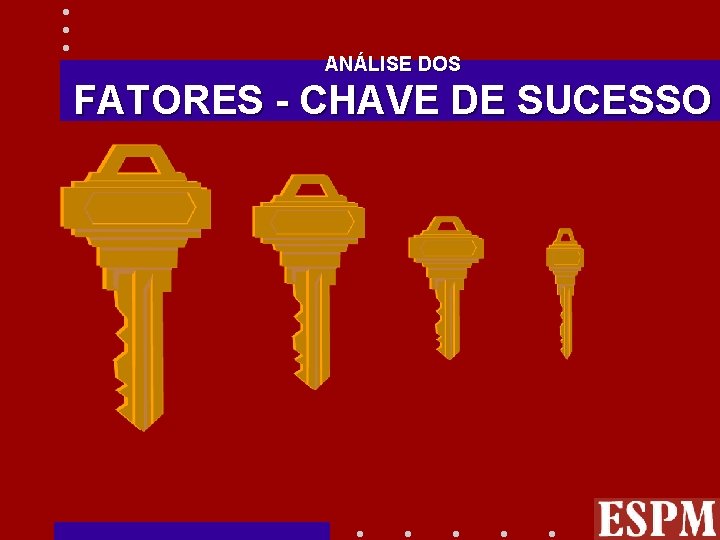 ANÁLISE DOS FATORES - CHAVE DE SUCESSO 