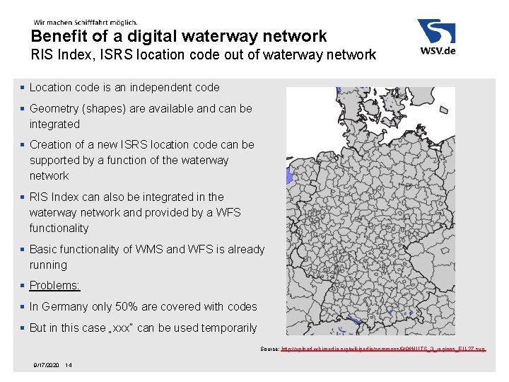 Benefit of a digital waterway network RIS Index, ISRS location code out of waterway